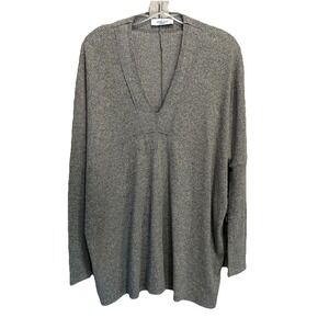 Carly Jeans Gray Oversized Long Sleeve Sweater Size Small‎ V Neck